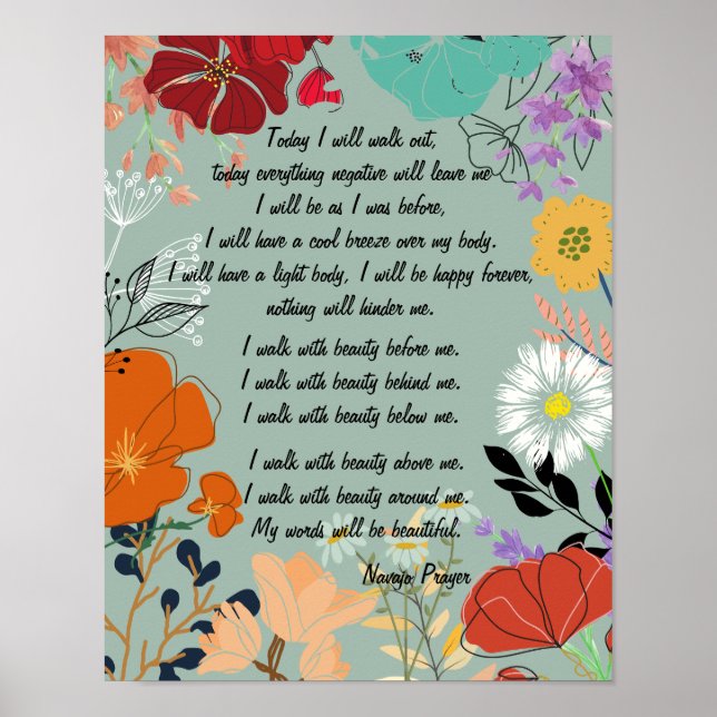 Affiche De La Prière Navajo Walk In Beauty (Devant)