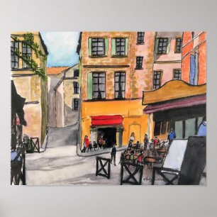 Affiche de la Provence France de cafés