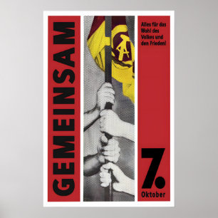 Affiche de la RDA Fête nationale ensemble. Tout po