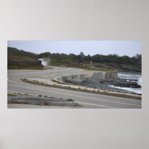 Affiche de la route de Rhode Island au bord de l'o