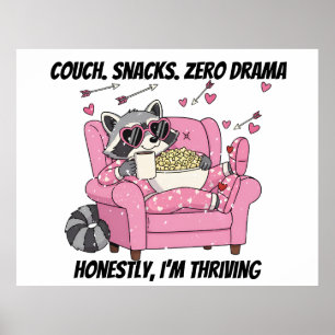 Affiche de la Saint-Valentin Cozy Raccoon - Snack