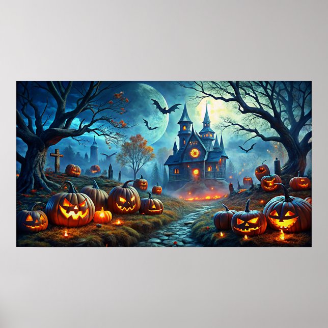 Affiche de la scène d'art d'Halloween (Devant)
