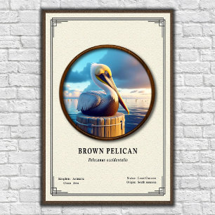 Affiche de la série de zoologie du Pélican brun