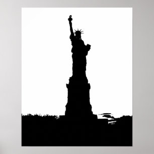 Affiche de la silhouette de la statue de la Libert