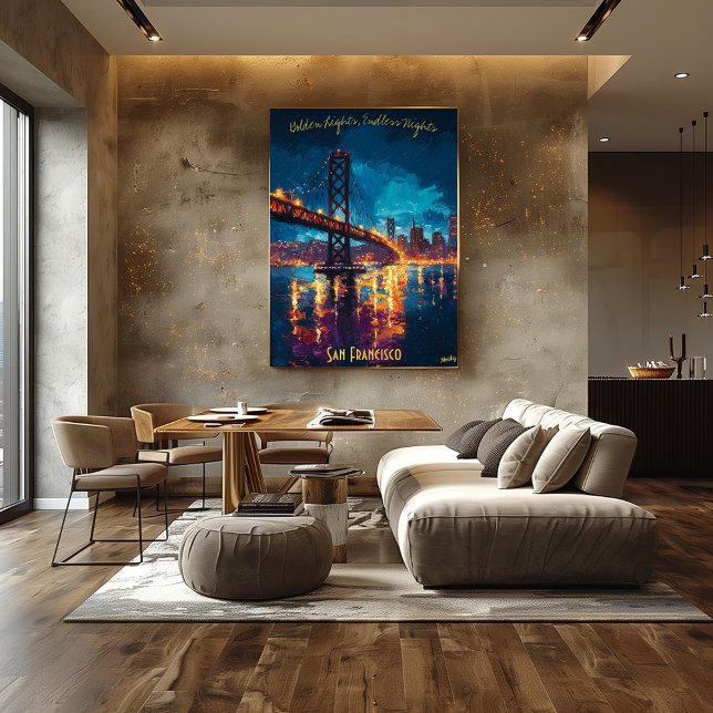 Affiche de la skyline de San Francisco au crépuscu (Créateur téléchargé)