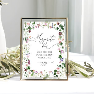 Affiche de la soirée de mariage floral bar Margari