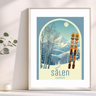 Affiche de la station de ski de Sälen en Suède