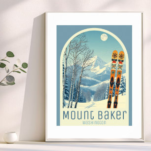 Affiche de la station de ski Mount Baker Washingto