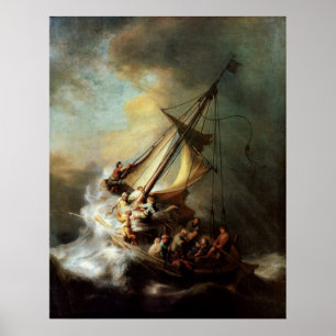 Affiche de la tempête sur la mer de Galilée