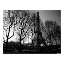 Affiche de la Tour Eiffel à travers les arbres