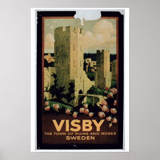 Affiche de la ville de Visby, Suède (colo (Devant)