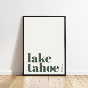 Affiche de la ville moderne de Lake Tahoe Nevada C