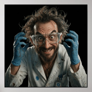 Affiche de laboratoire fou du scientifique fou drô