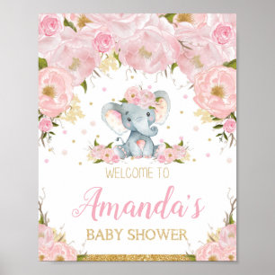 Affiche de l'Affiche de bienvenue Baby shower élép