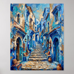 Affiche de l'allée bleue Peinture à l'huile abstra