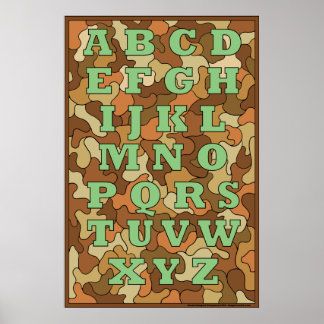Affiche de l'alphabet du camouflage