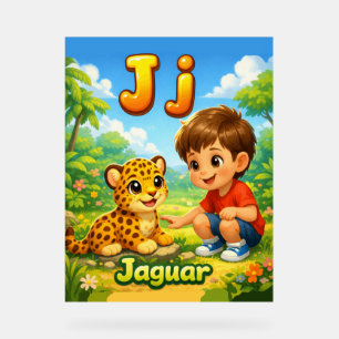 Affiche de l'alphabet lettre J – J est pour Jaguar