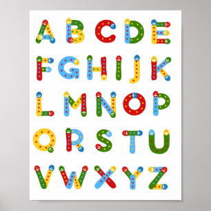 Affiche de l'alphabet mignon