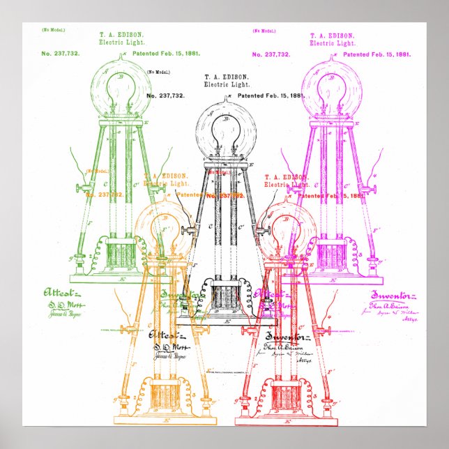 Affiche de l'ampoule Edison (Devant)