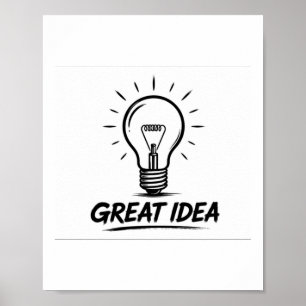 Affiche de l'ampoule « Excellente Idée »