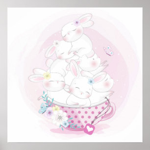 Affiche de lapin bébé