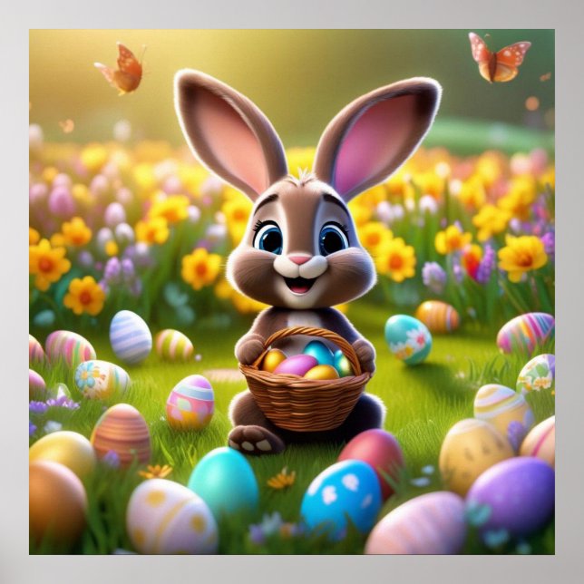 Affiche de lapin de Pâques (Devant)