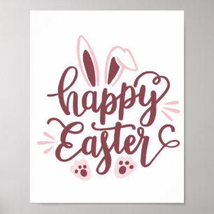 Affiche de lapin de Pâques heureux – Vacances de p