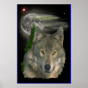 Affiche de l'art numérique Wolf