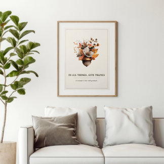 Affiche de l'automne en ivoire floral à motif de g