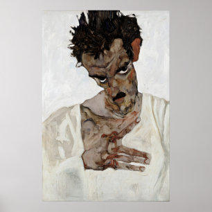 Affiche de l'autoportrait d'Egon Schiele Expressio