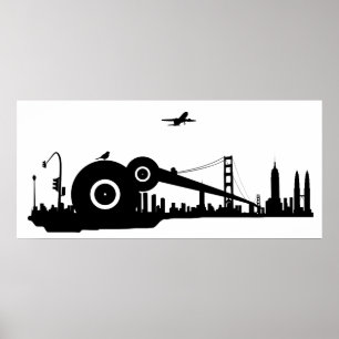 Affiche de l'avion de la ville de Sparrow - Coloss