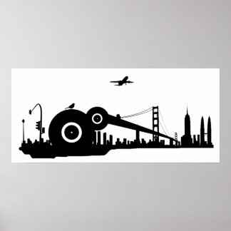 Affiche de l'avion de la ville de Sparrow - Coloss