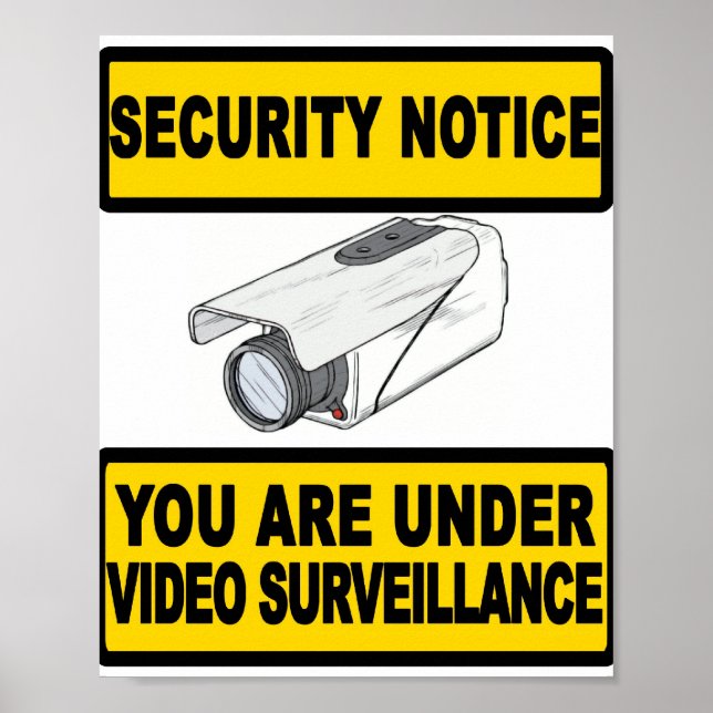 Affiche de l'avis de sécurité de surveillance vidé (Devant)