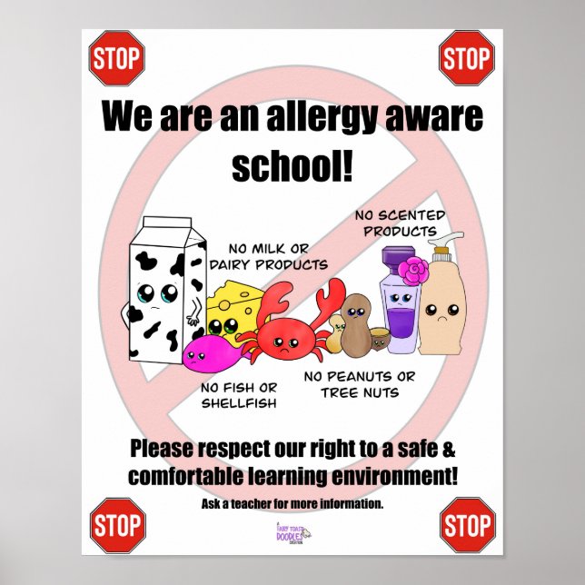Affiche de l'école de sensibilisation aux allergie (Devant)