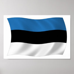 Affiche de l'Estonie avec drapeau à imprimer