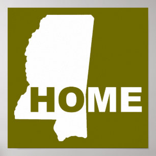 Affiche de l'État du Mississippi loin de chez soi