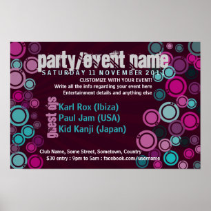 Affiche de l'événement de fête Funky Bubbles