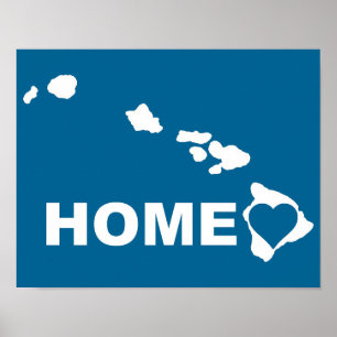 Affiche de l'Hawaii, maison loin de l'État