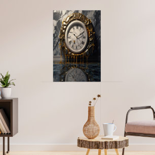 Affiche de l'horloge de fusion surréelle - Art de