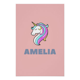 Affiche de licorne d'Amelia