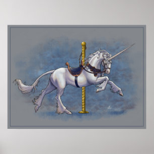 Affiche de licorne de carrousel