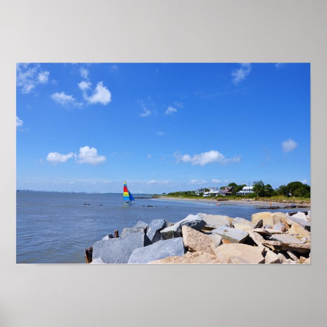 Affiche de l'île de Sullivan Charleston en Carolin (Devant)