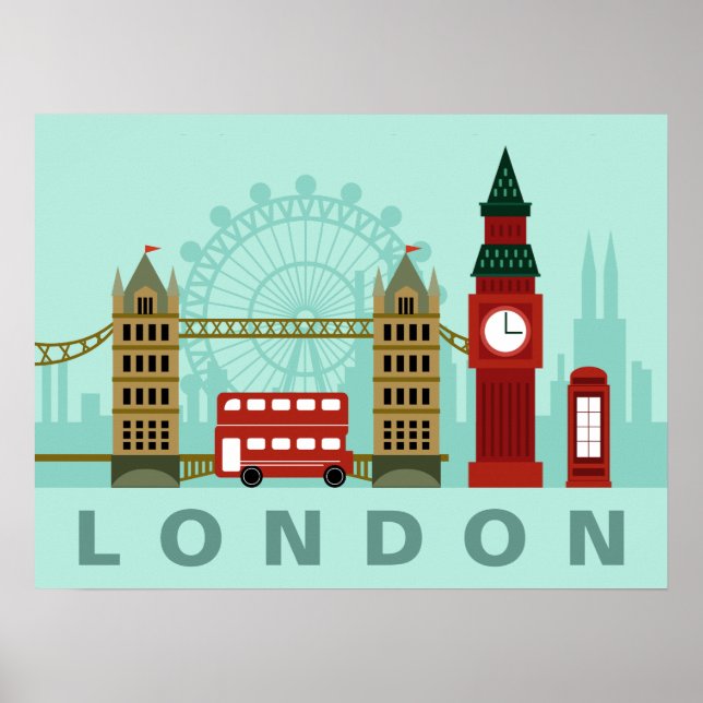 Affiche de l'illustration mignonne Londres (Devant)