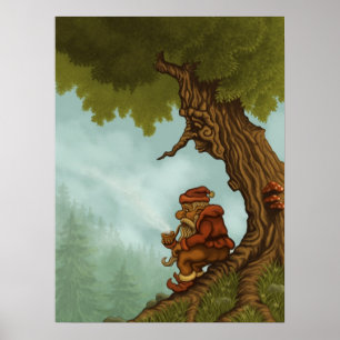 affiche de l'imaginaire d'arbre heureux