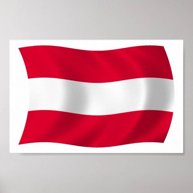 Affiche de l'impression du drapeau de l'Autriche (Devant)