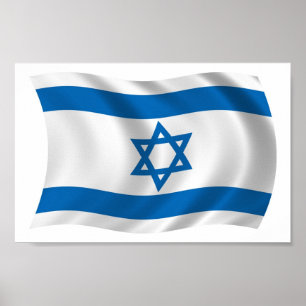 Affiche de l'impression du drapeau d'Israël