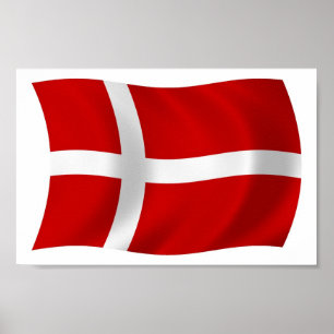Affiche de l'impression du drapeau du Danemark