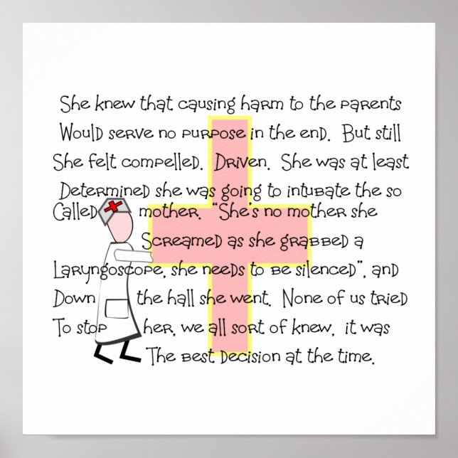 Affiche de l'infirmière pédiatrique, "Intubating T (Devant)