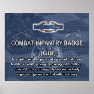Affiche de l'Insigne d'Infanterie de Combat (CIB)