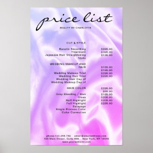 Affiche de liste de prix élégante moderne